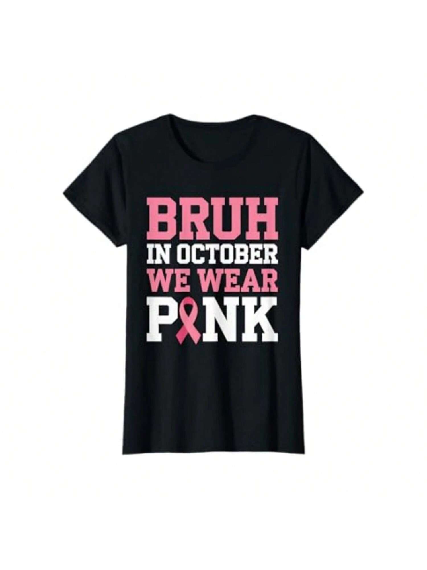 Breast Cancer Shirts For Kids Boys Bruh In October Wear Pink T-Shirt 100% Cotton New T-Shirt Short Sleeve Fall Tee Top 01232 S разноцветный