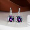 Exquisitely Crafted Quadrate Earrings Inlaid Artificial Zircon And Rhinestones Fashionable Hoop Earrings For Women Daily And Party Decor