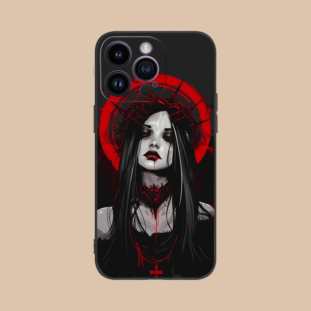 Terror Gothic Art Mobile Phone Case for iPhone 17 16 15 14 13 12 11 X XR XS 8 7 Air Pro Max Plus Mini Colorful Cover Pretty
