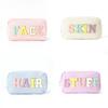 Croughts Style Corduroy Organizer With Letters Design For Portable Toiletry Storage