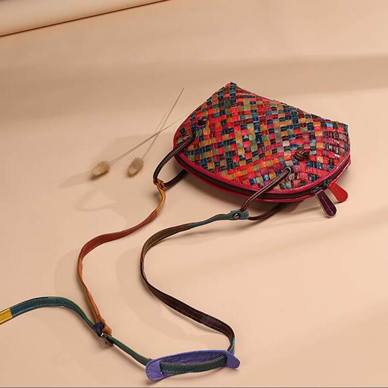 Lomantina Women Shoulder Handbags Shell Bag Colorful Small Knitting Phone Money Zipper Crossbody Bags For Girls Bolsa Feminina