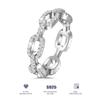 Classic Chain Design Wedding Fine Jewelry 925 Silver Moissanite Finger Rings for Women Fashion Daily Jewelry Gifts