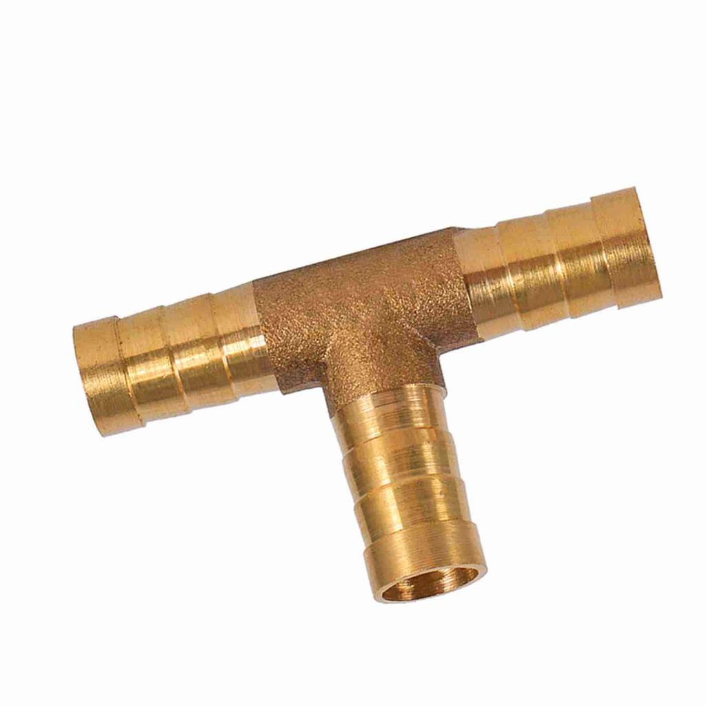 Brass T Piece 3 Way Fuel Hose Joiner Connector 6mm For Compressed   Oil Gas Pipe