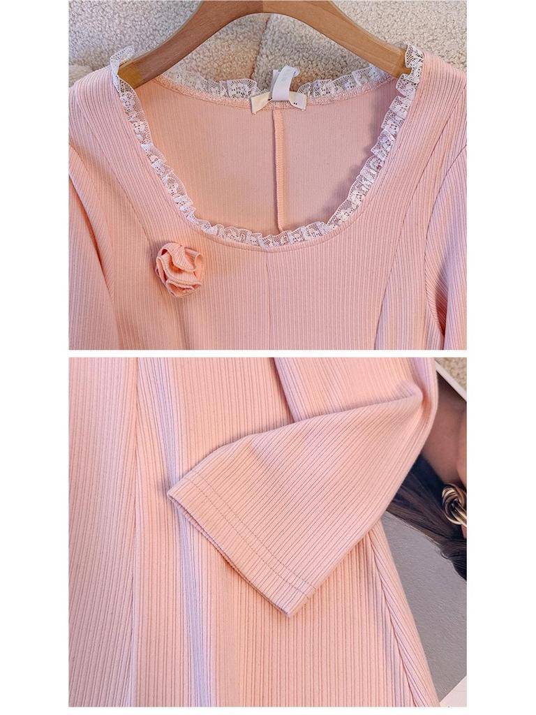 Plus Size Knit Cardigan & Dress Set for Women (130-300 Jin) - Elegant, Waist-Cinched, Slimming Two-Piece Outfit.