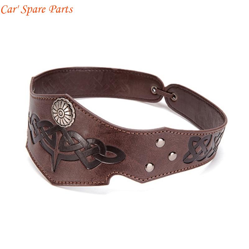 Y4UA Medieval Knight Headband Cosplay Accessory Adjustable Headband Motorcycle Driving Headwear Dress Up Headpiece