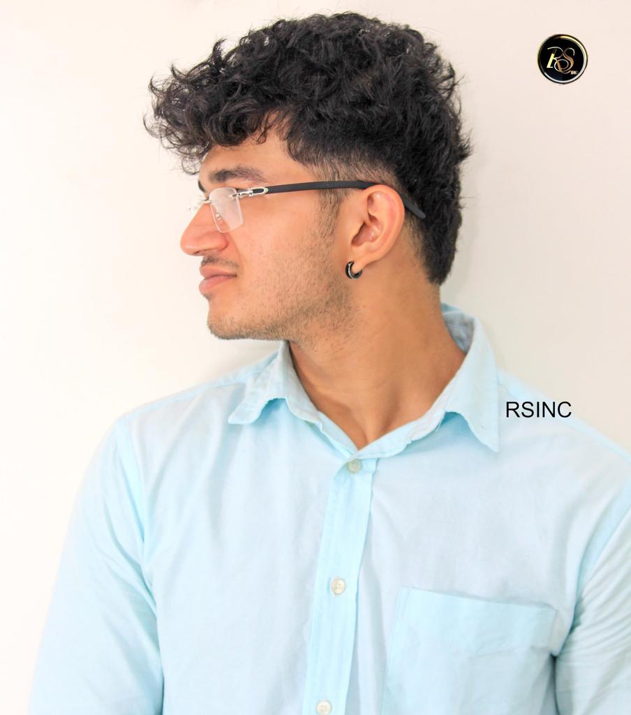 RSINC Imported men Rimless Eyeglass wood metal eye-ware Black - Silver | CT00521 C1 53-18-145 CART-5 A2