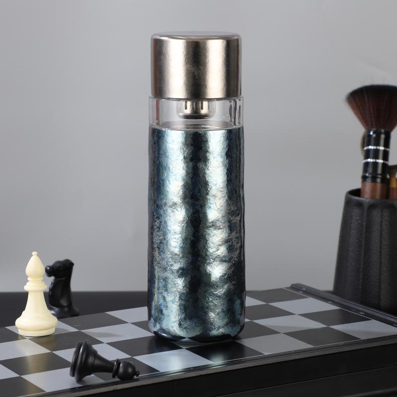 OLOEY Titanium Travel Mug with Visible Tea Strainer