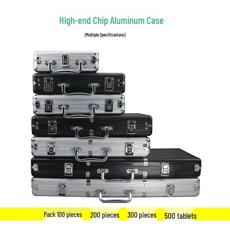 Portable Aluminum Alloy Black Poker & Dice Storage Box