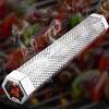 304Stainless Steel Smoke Tube Barbecue Smoke Enhancer Portable Grilling Tube Metal Texture for Smoking Experience