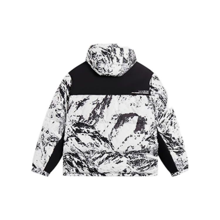 LiNing Sport Fashion Series Snow Mountain Pattern Printed Short Down Jacket Winter Unisex Outerwear Multicolor AYMS379-6