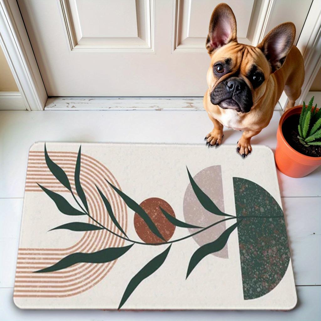 1Pcs Vround and line  Pattern Floor Mat Modern Kitchen polyester Rug Non-Slip Colorful Indoor Carpet, For Home Bathroom Bedroom Living Room Decor