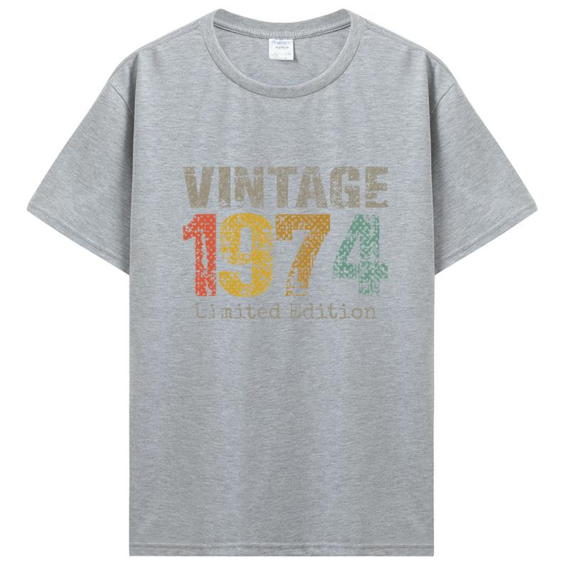 Old Vintage 1974 Birthday Men Women T-Shirt Wife Husband B-Day Presents Sayings Quote Graphic Clothing Oversized Tshirt