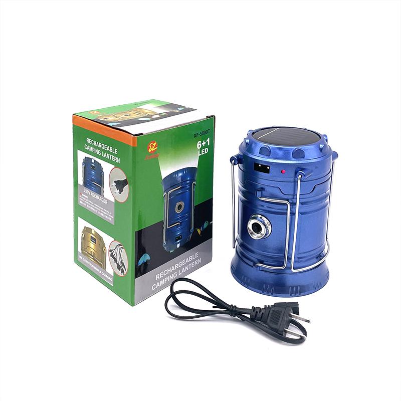 Solar Rechargeable Electric Led Foldable Mini Retro Cob Hook Emergency Lights Detachable Camping Lantern