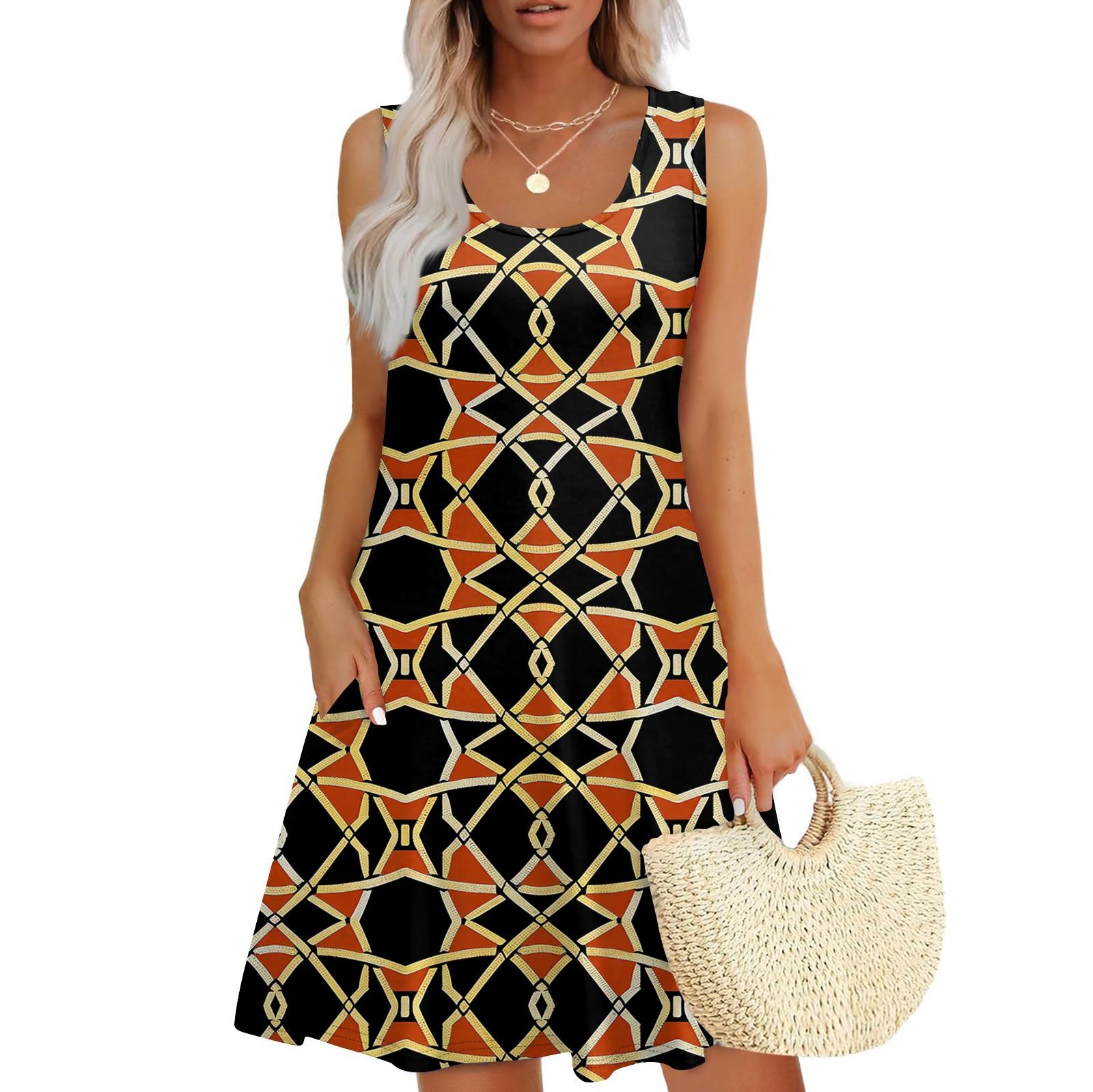 

Женский повседневный сарафан с карманами, летнее пляжное платье в стиле бохо, праздничные платья для женщин, футболки, платья с U-образным вырезом, свободные платья-майки XXXL шафрановый