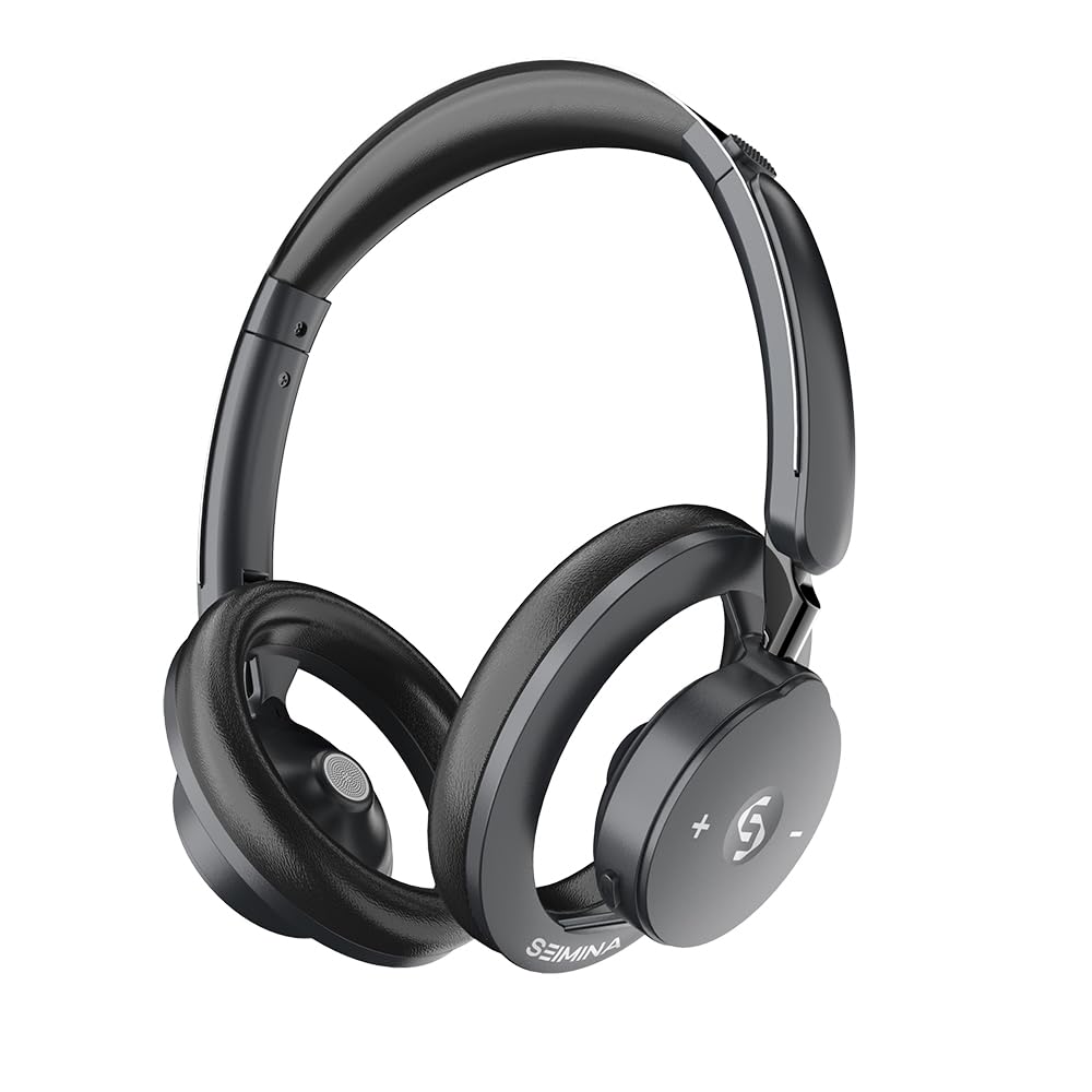 Wireless Bluetooth Up to 28 Hours of with No Ear EQ Mode Compatible with iPhone and Foldable 6.0 Headphones, Open-Ear, Playtime, Mic, Lightweight,