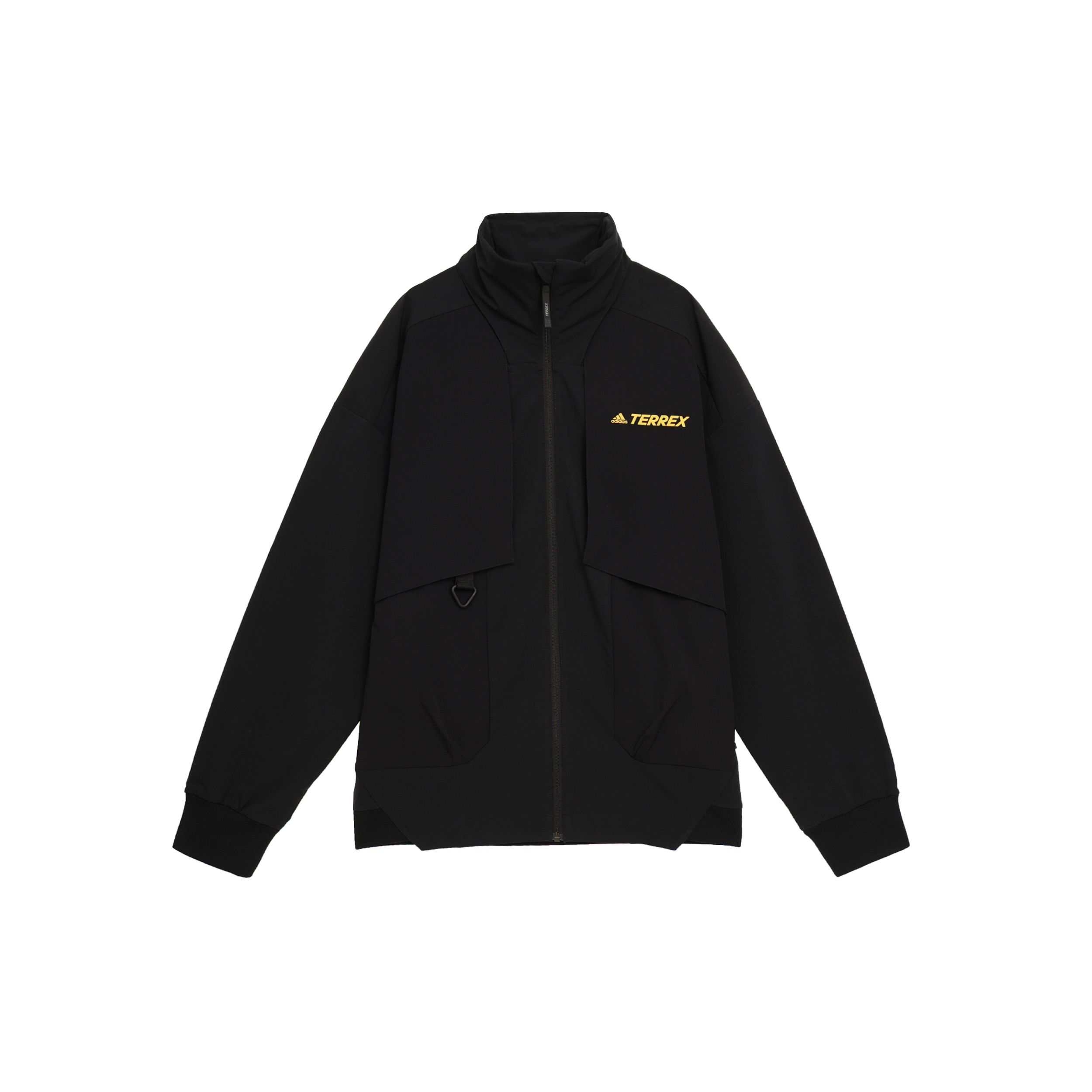 

Adidas Terrex с логотипом и принтом, однотонная куртка-карго с карманом-стойкой и воротником-стойкой, куртки унисекс, черные HN2027 M