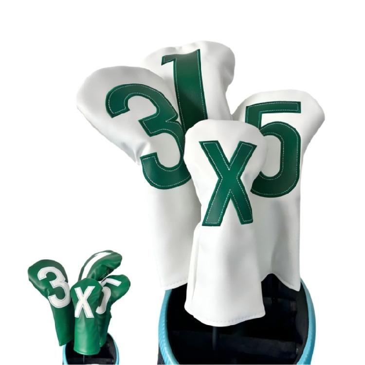 4 szt. Pokrowiec na głowę kija golfowego typu driver, Pokrowiec na główkę kija golfowego typu iron, Pokrowiec na główkę kija golfowego typu mallet putter z PU, Pokrowiec na główkę kija golfowego dla mężczyzn i kobiet