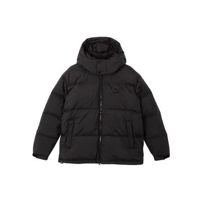 Veste Puffer Ample à Capuche avec Imprimé Logo Vêtement d'Extérieur Unisexe Noir 674276-01