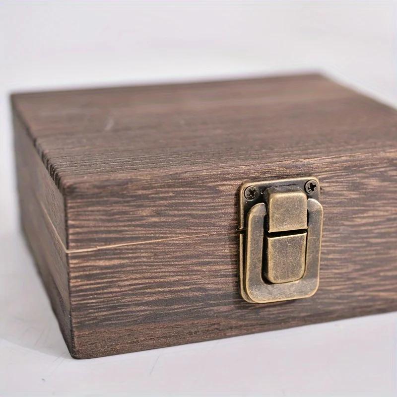 1 ks Vintage šperkovnice z paulovnie pálené dřevěným uhlím s výklopným víkem, úložný box z masivního dřeva, suvenýr, dekorativní řezbářské řemeslo, organizér
