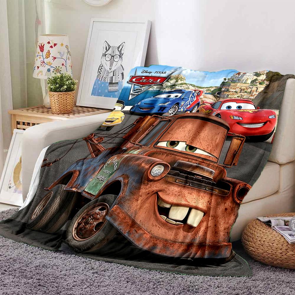 Cars Movie Poster Flannel Blanket Super Soft Warm Cozy Blanket For Sofa Bed Office Travel Allseason Home Decor Gift