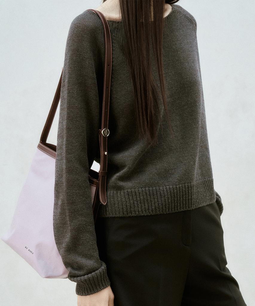 Re Rhee Square Nylon Shoulder Bag Lavender