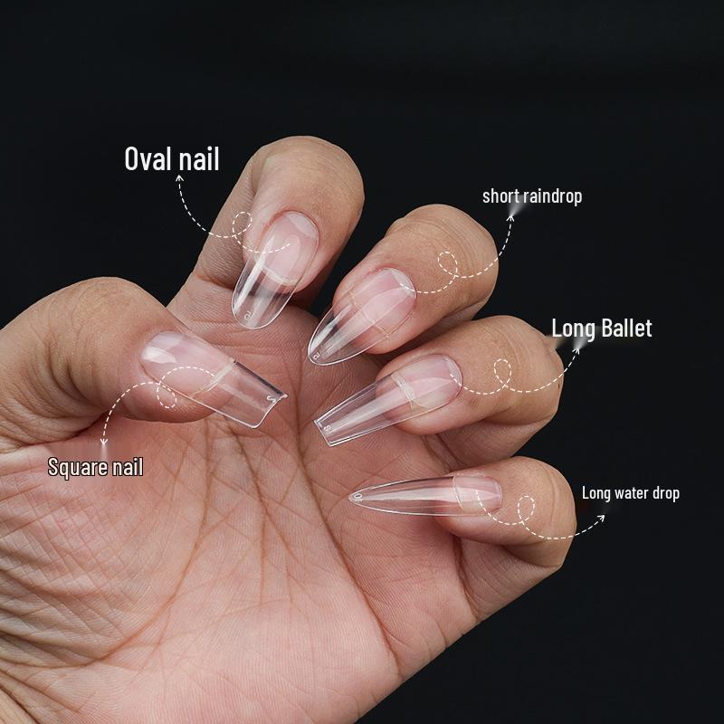 500-Pack Transparent Frosted Traceless Removable False Fingernails - Handmade Wearable Nail Art Stickers