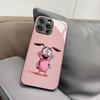Coque de téléphone CARTOON COURAGEOUS pour Iphone 17 Air 16 15 14 12 11 13 Pro Max Mini X Xr Xs Puls Housse en Verre Noir