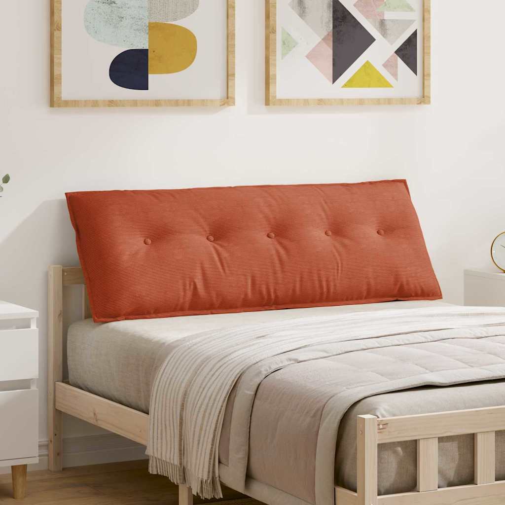 Back Cushion Red Orange 140 x 50 cm Corduroy Fabric