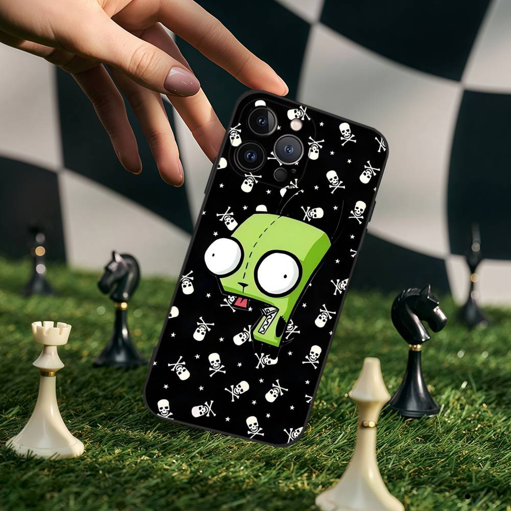 

I-Invader Z-Zim Anime For IPhone 16 17 14 15 Pro Max 13 11 12 Mini Plus Silicone Shell Phone Cover Soft TPU iPhone 11