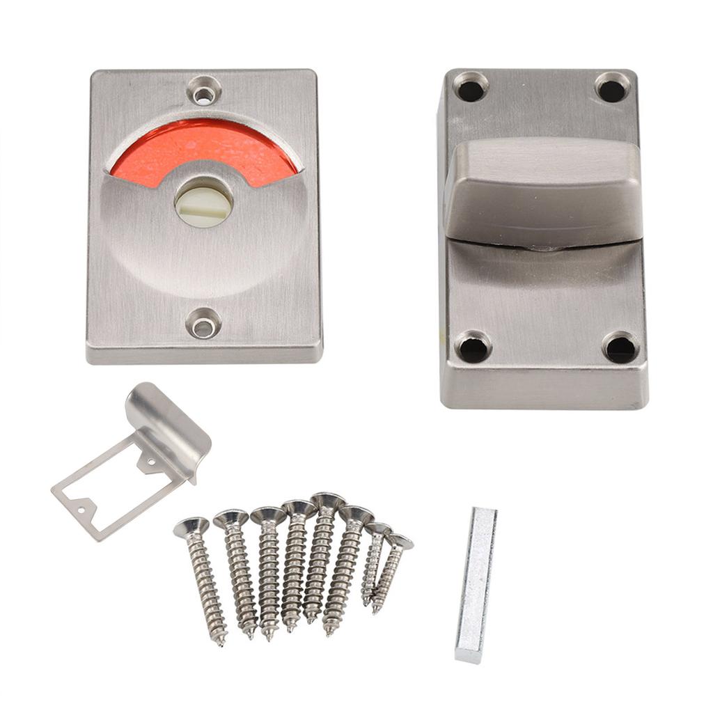 Door Bolt Lock with Vacant Engaged Privacy Indicator & Screws Bathroom Restroom Toilet Hardware
