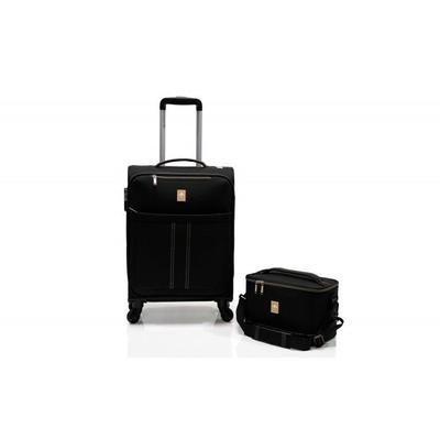 Soft Cabin Suitcase Set + "Ultra Light" Vanity Case - Lys Paris 2102/2 - Black