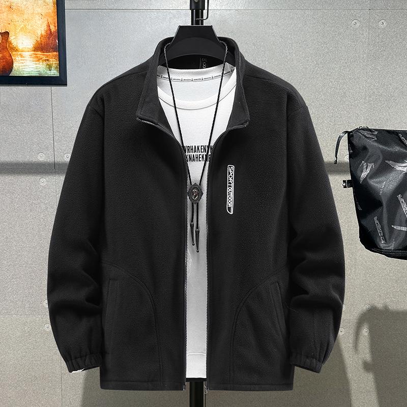 Men's Trendy Three-in-One Windproof Parka with Detachable Plus Velvet Lining, in Plus Sizes for Autumn and Winter.