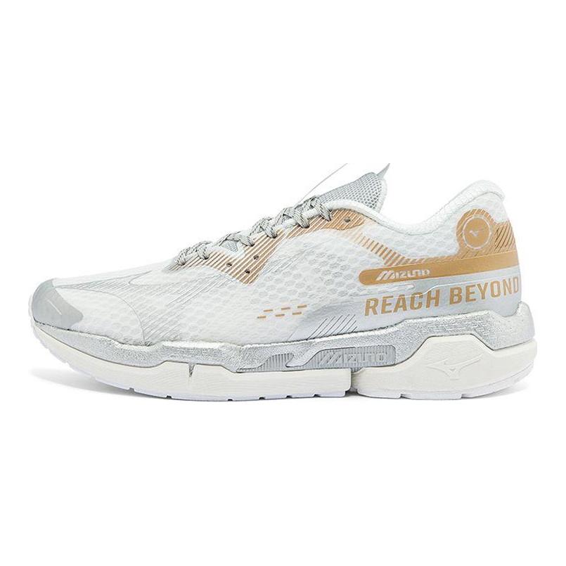 Mizuno Pi X Durable Casual Low-Top Sports Shoes Unisex Sneakers White Silver Gold D1GH214304