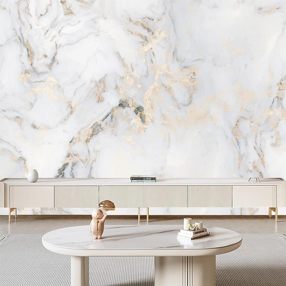 Modern Marble Wallpaper Abstract White Marble Wall Murals Home Decor
