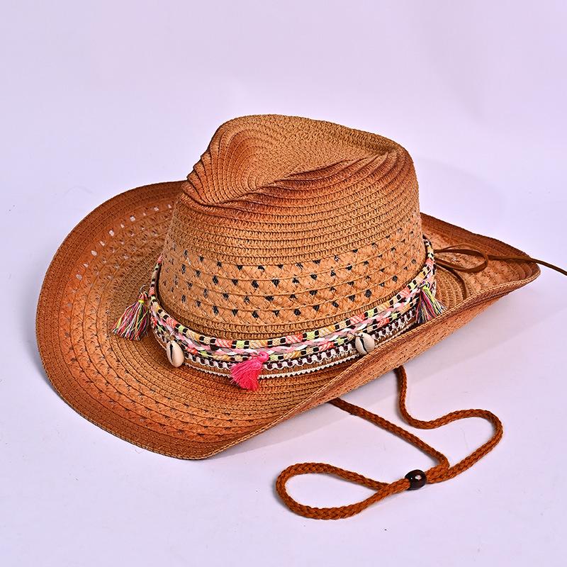 

Шляпа Солнцезащитная Теневая Соломенная Шляпа С Большими Полями С Бахромой Для Отдыха На Открытом Воздухе Пляжная Солнечная Шляпа average size