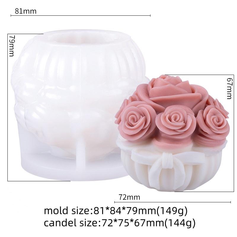 DIY Rose Candle Silicone Mold Handmade 3D Simulation Eternal Rose Soap Resin Chocolate Cake Making Mold Wedding Decoration Gift