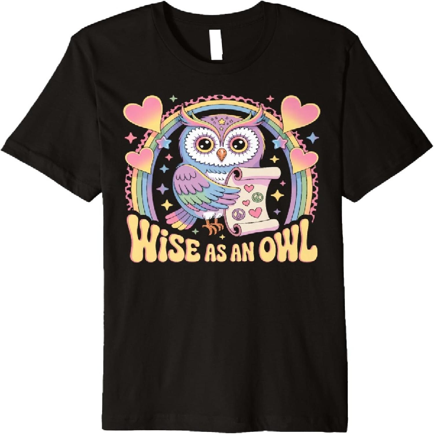 

Wise as an Owl Reading Ancient Scrolls Premium T-Shirt(6) XXXXXL