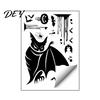 Spooky Party Decorations Halloween Static Sticker, with Witch/Ghost/Castle/Bat Horror Silhouette Patterns, Durable PVC Bat And Pumpkin Decals