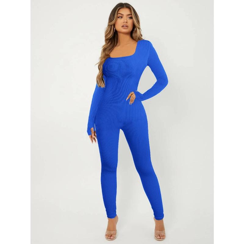 MGHR Moda Donna Casual Tinta Unita Stampa Autunno Inverno Manica Lunga Bretelle Pantaloni Tute & Rompers