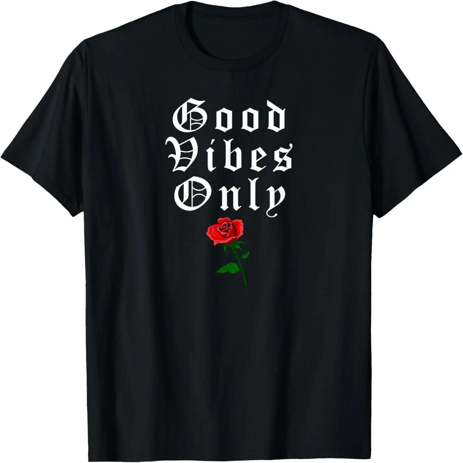 

Good Vibes Only Red Rose Graphic T-Shirt XXXXXL чёрный