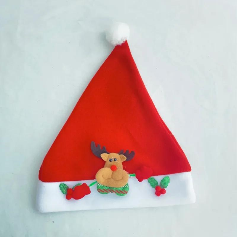 Adults Kids Christmas Hats Non-woven Fabric Santa Claus Xmas Hats Cap Merry Christmas New Party Festival Decoration Gifts