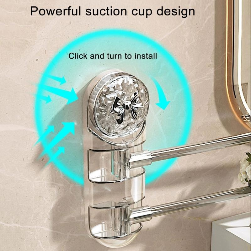 Mocny wieszak na ręczniki łazienkowe Elegancki wieszak na ręczniki z przyssawką Ścienny organizer na ręczniki do łazienki