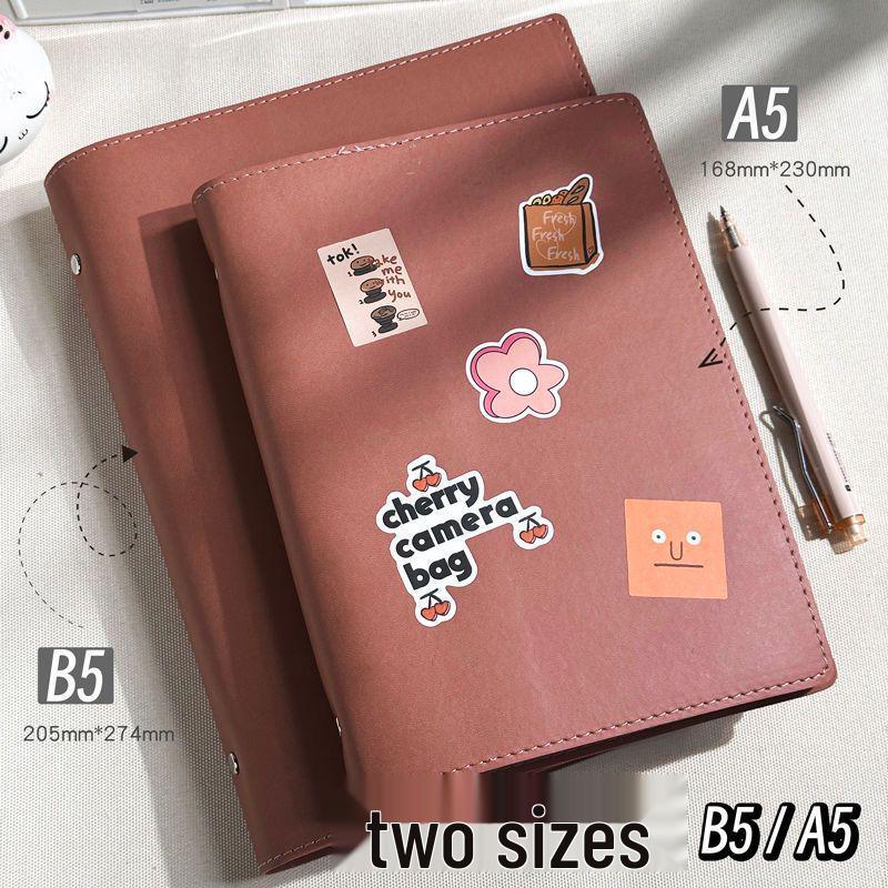 B5/A5 Loose-Leaf Leather Notebook with Removable Buckle - Perfect for Postgraduate Students