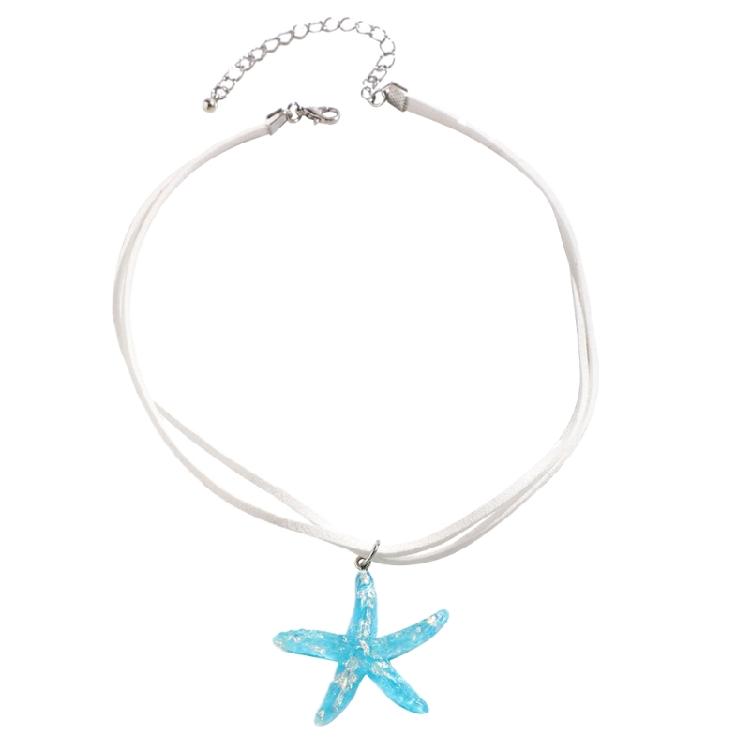

Large Starfish Pendant Necklace Multilayer Choker Fashion Collar Neck Chain Jewe синій