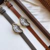 Unique Style Lrregular Shape Dial Watch Genuine Leather Strap Stylish Vintage Women's Quartz Watch