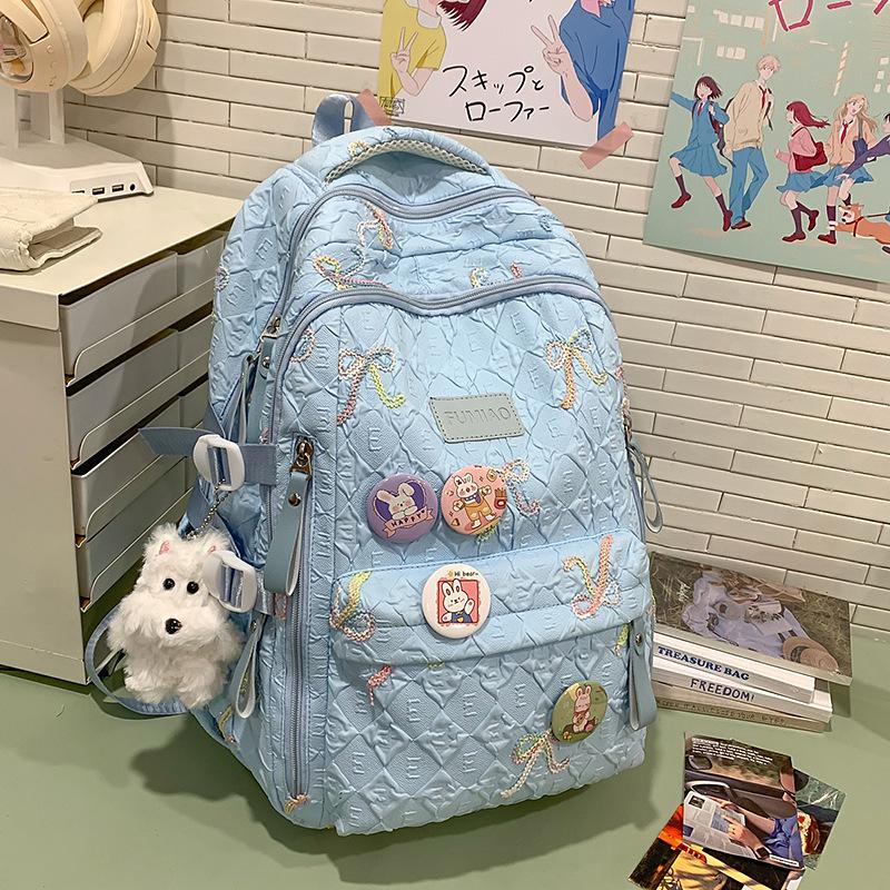 Schoolbag Schoolbag Female Newborn High Value Cute Bow Backpack Large Capacity Three To Six