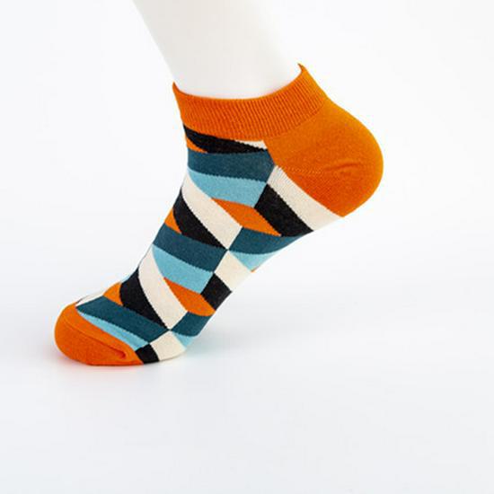 Colorful Tangram Series Cross-Border Casual Boat Socks