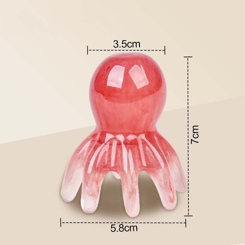 

Массажер для кожи головы «Осьминог» с 8 гибкими щупальцами, инструмент для массажа головы и тела из натуральной смолы для расслабления и стимуляции меридианов - Большой размер янтарь