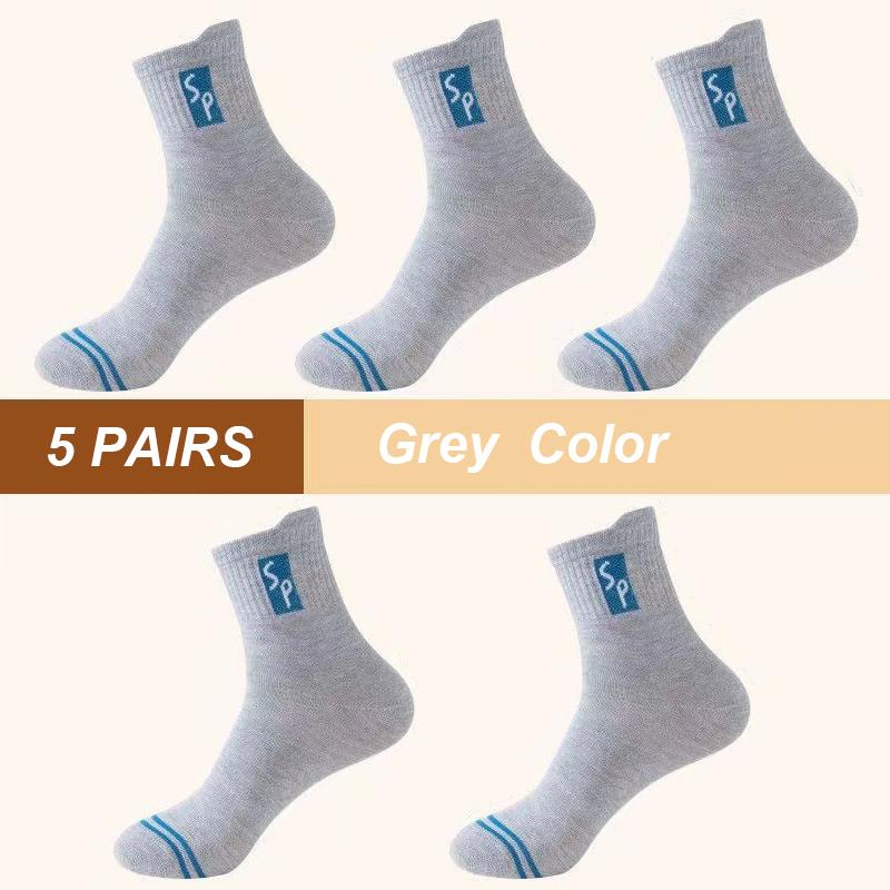 5 Paar Neue Herren Sportsocken Baumwolle Hohe Qualität Lässig Business Laufsocken Frühling Herbst Mode Für Herren Größe EU38-45