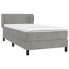Maison Exclusive - Sommier à lattes de lit et matelas Gris clair 90x190 cm Velours